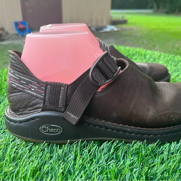 CHACO CHACOS CHACO'S BROWN LEATHER CLOGS ADJUSTABLE STRAP 8.5 MARY JANES - Picture 9 of 14